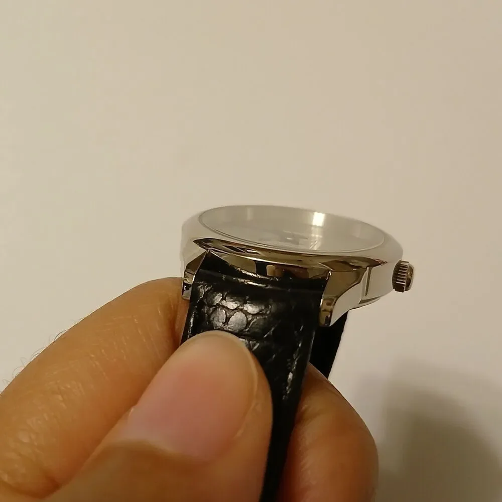 Gallaudet CSI Women's Silver Tone Dial Swiss Black Leather Band Watch WR 3ATM - Picture 11 of 12